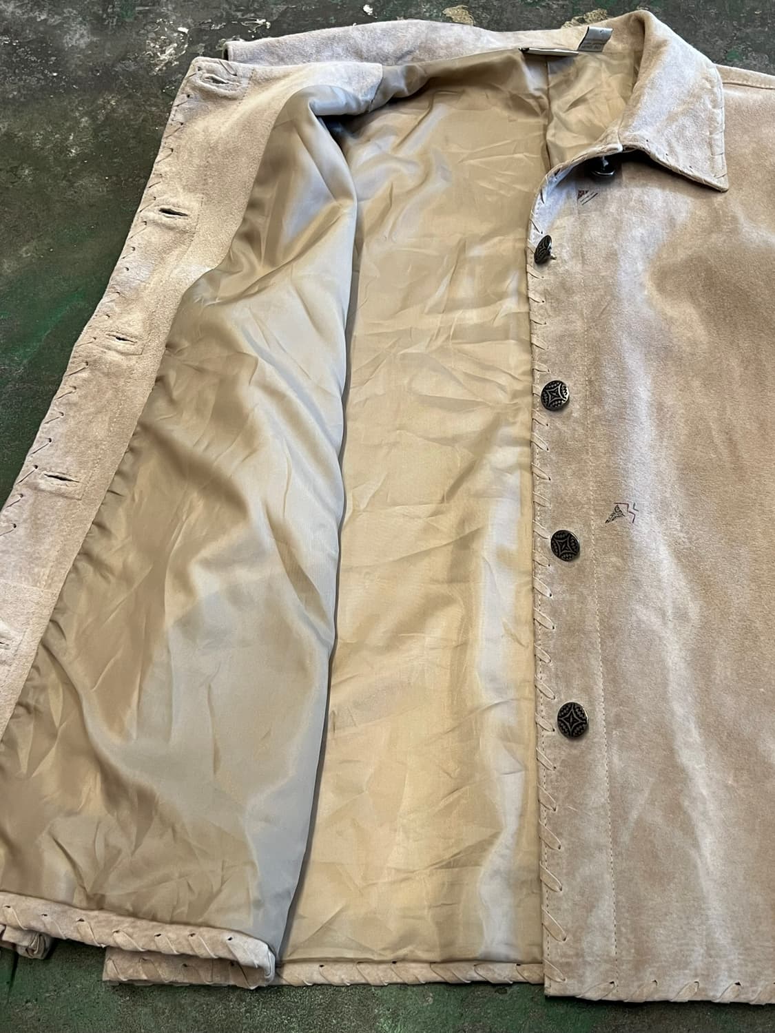 90's 치코스 웨스턴 스웨이드 가죽 자켓 백프린트 아트웨어 빈티지 상품이미지8