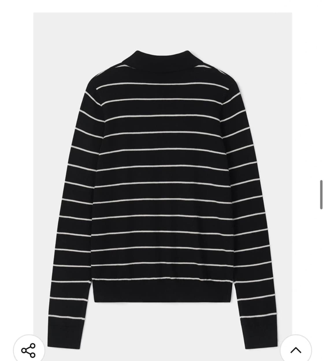 모노 스트라이프 카라 니트 S 블랙 상품이미지2