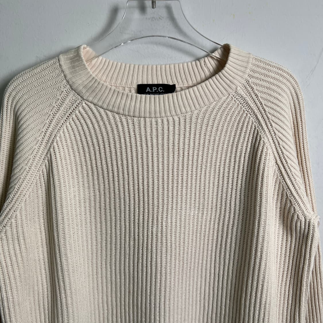 아페쎄 아이보리 래글런 크루넥 니트 S 상품이미지4
