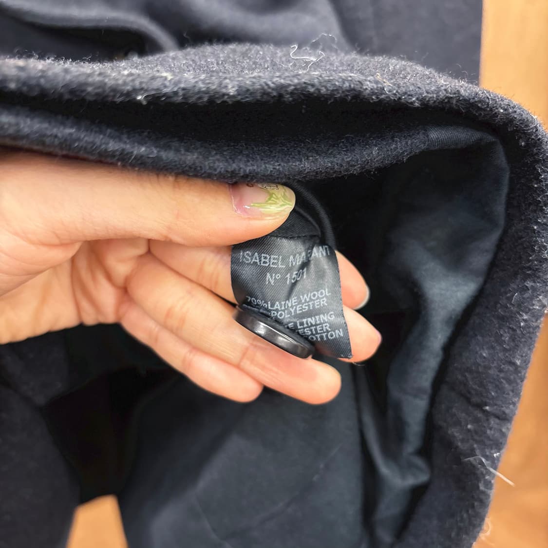 이자벨마랑 에뚜왈 더블 브레스티드 하프 코트 플랩 포켓 디테일 블랙 상품이미지7