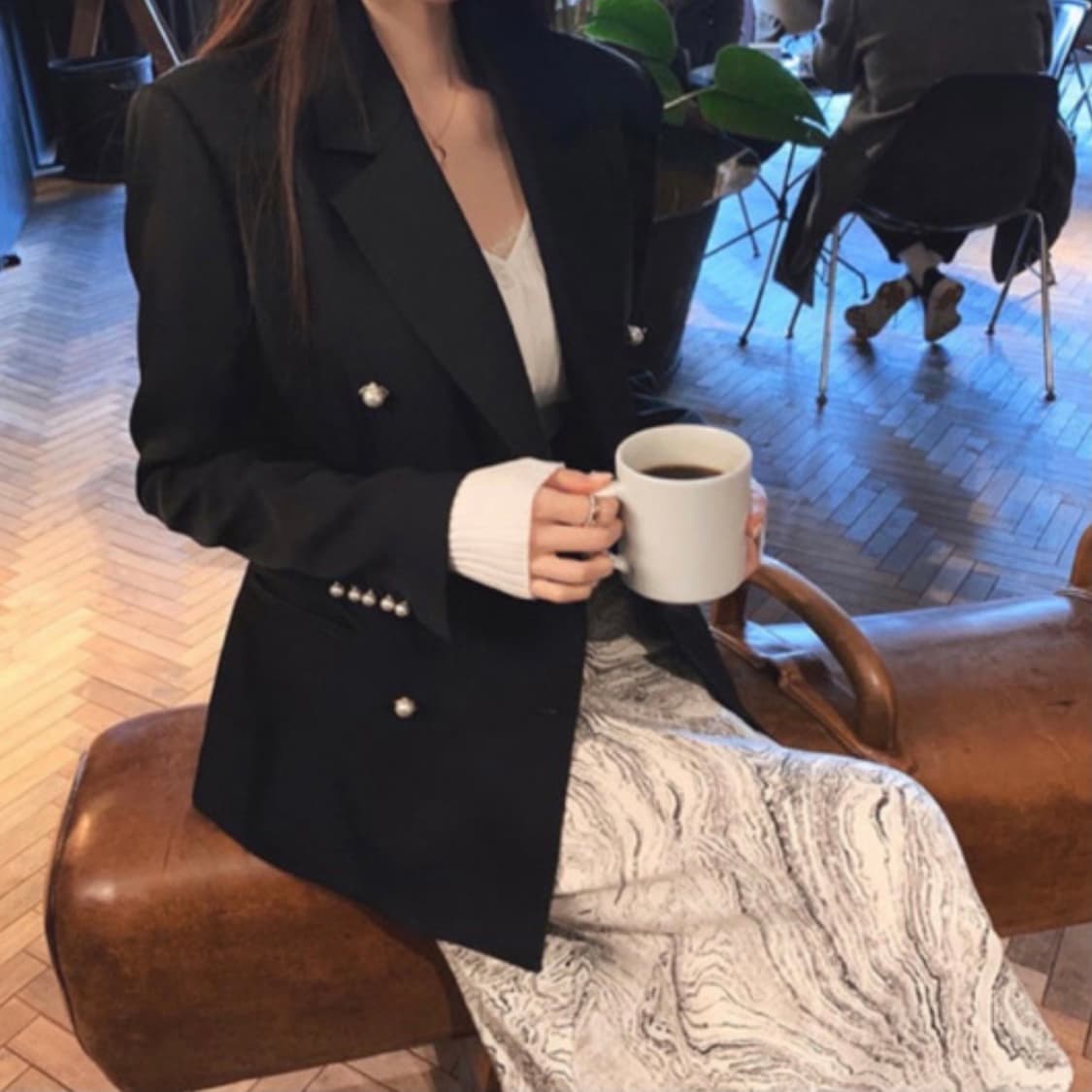 로즈팩토리 스티치 자켓 S 진주 버튼 블랙 아네로즈 시에 로즈니 로아르 상품이미지7