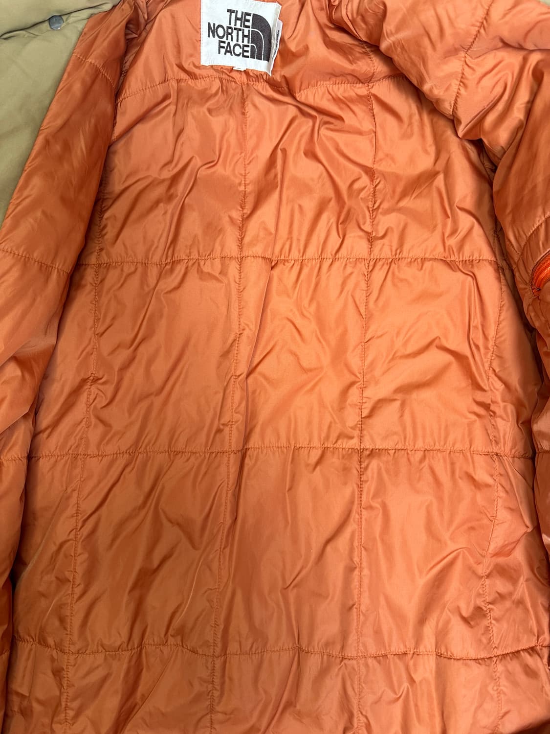 빈티지 80s 노스페이스 브라운라벨 롱패딩 파카 베이지 S 상품이미지4