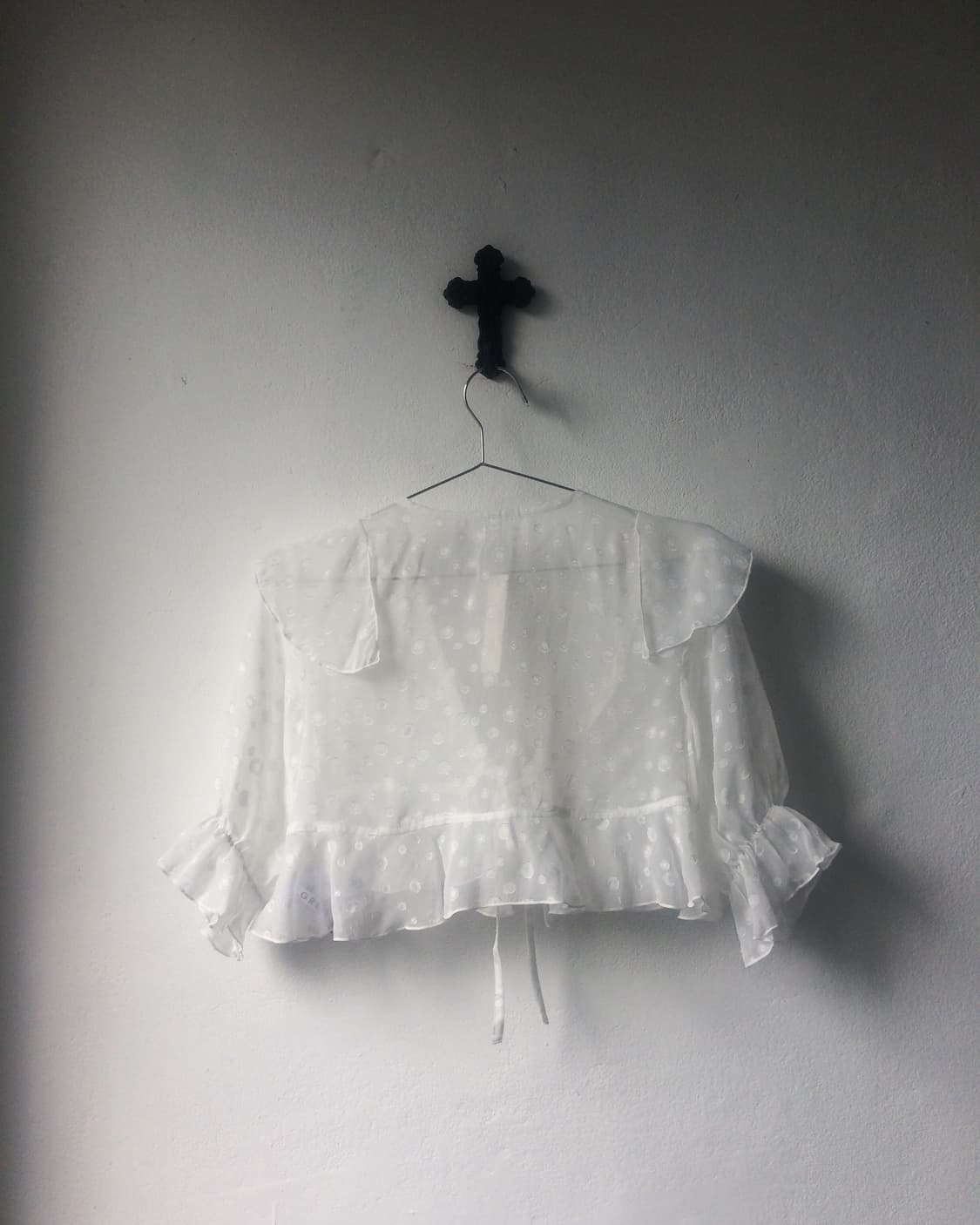 Dot pattern frill cardigan 상품이미지3
