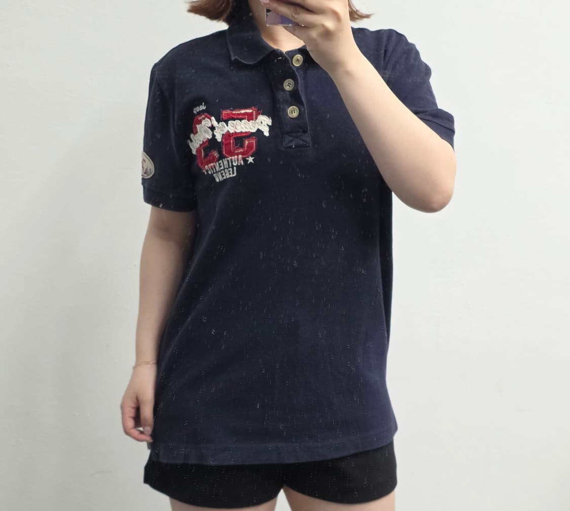 [프립]지프 입체자수 패치 반팔카라티 네이비 상품이미지2