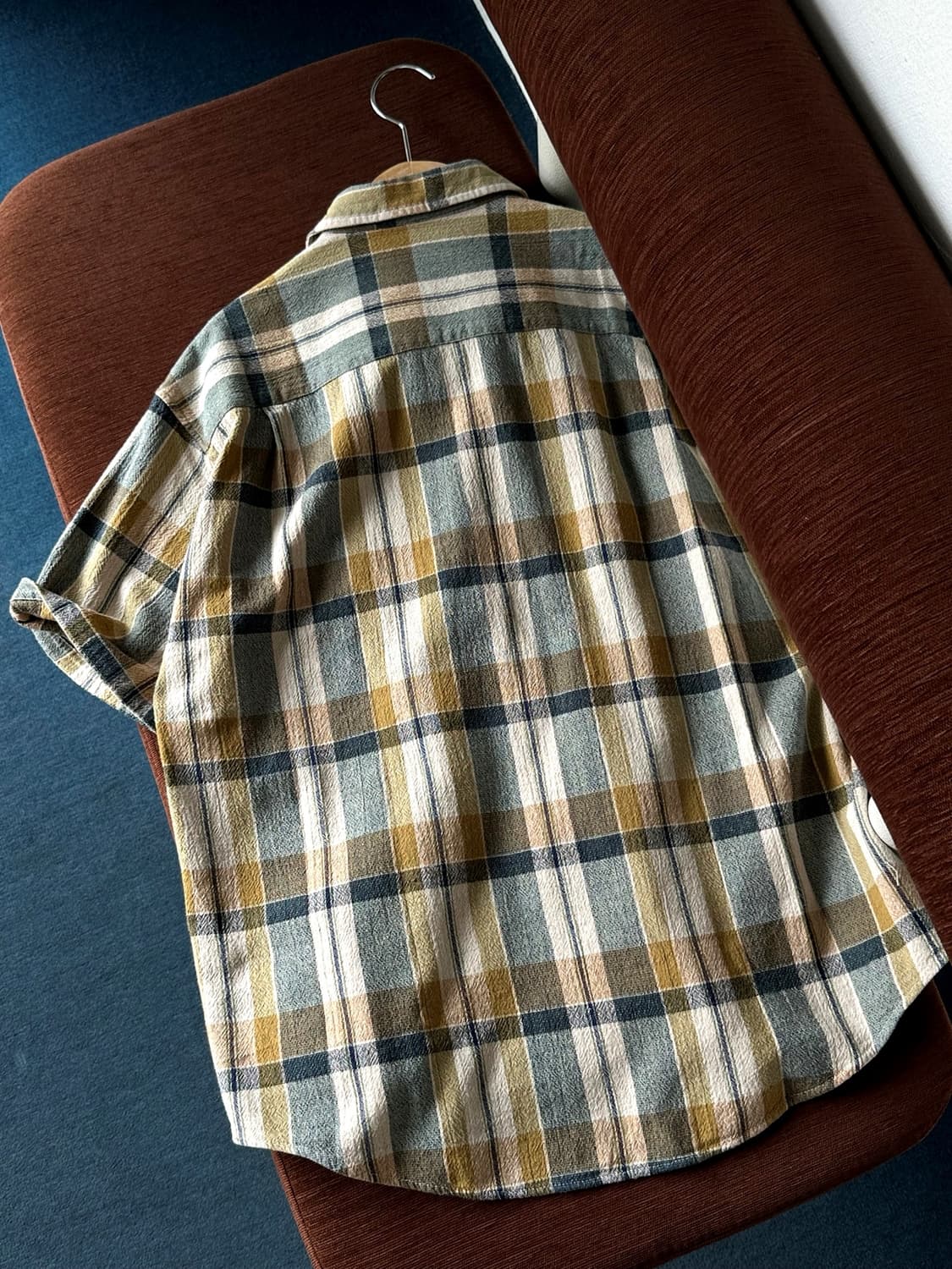Natural cotton woven fabric H/S shirt 상품이미지2