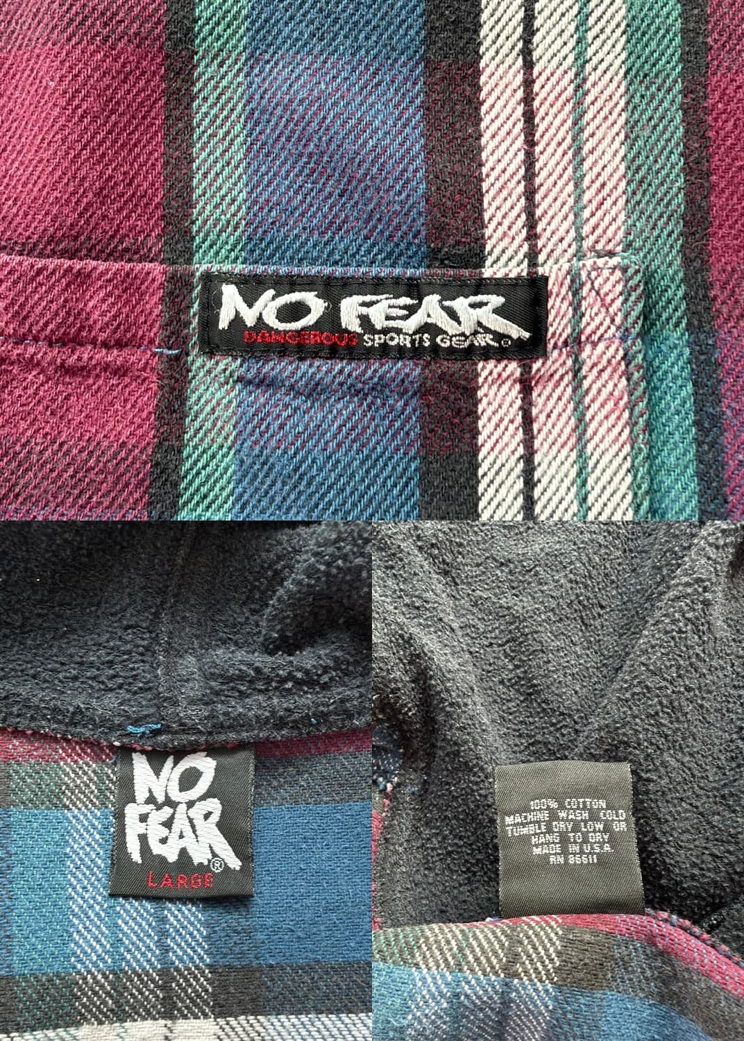 No Fear 노피어 90s 플란넬 후디 자켓 상품이미지8