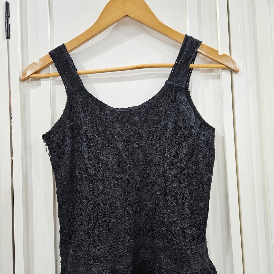 블랙 레이스 민소매 블라우스 상품이미지5