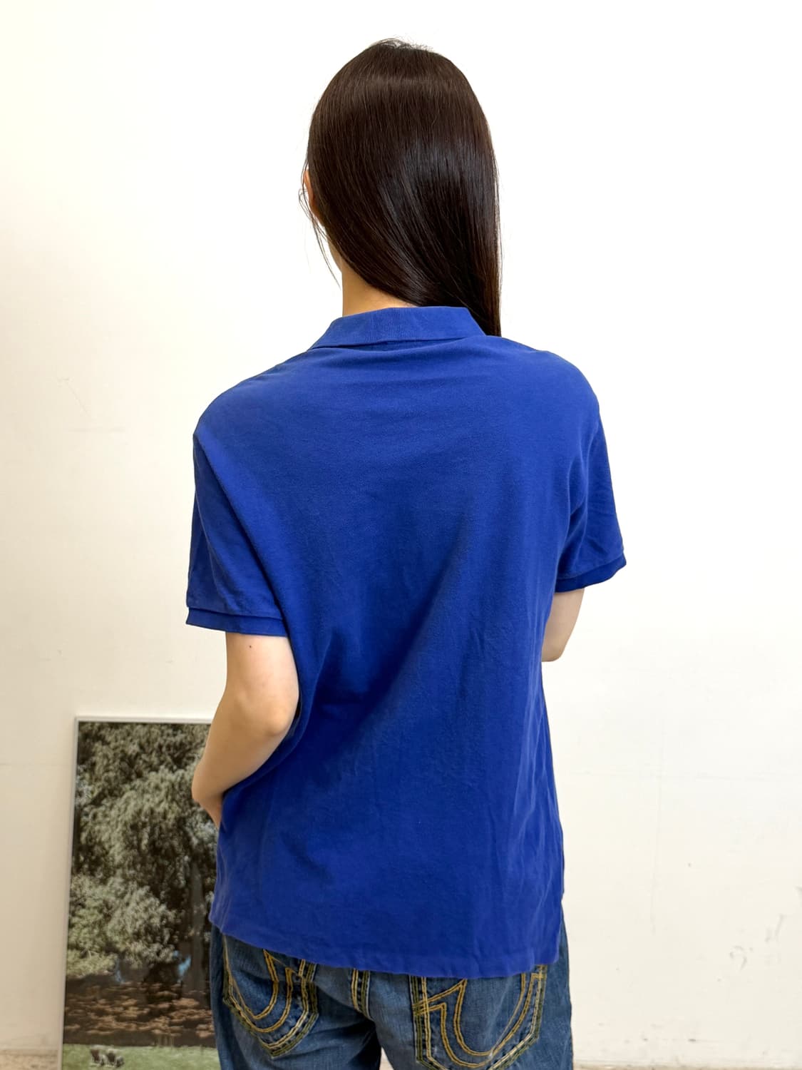 폴로 컬러 빅포니 반팔 티셔츠 블루 상품이미지3