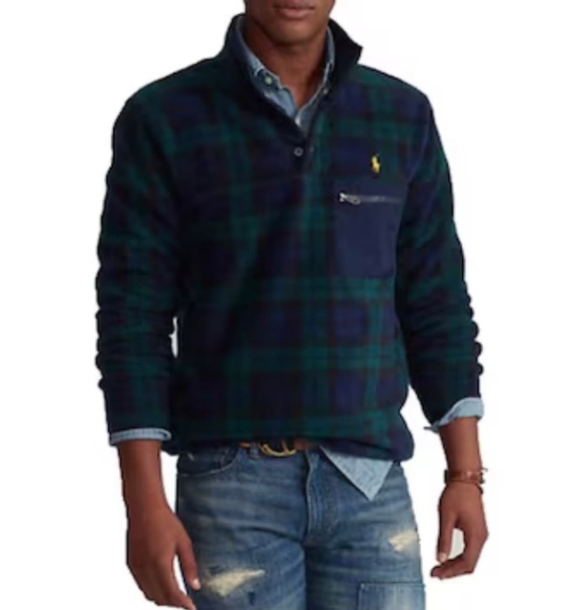 폴로랄프로렌 타탄 플리스 풀오버 L 상품이미지9