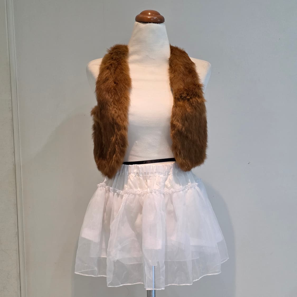 보헤미안 브라운 퍼 베스트 상품이미지3