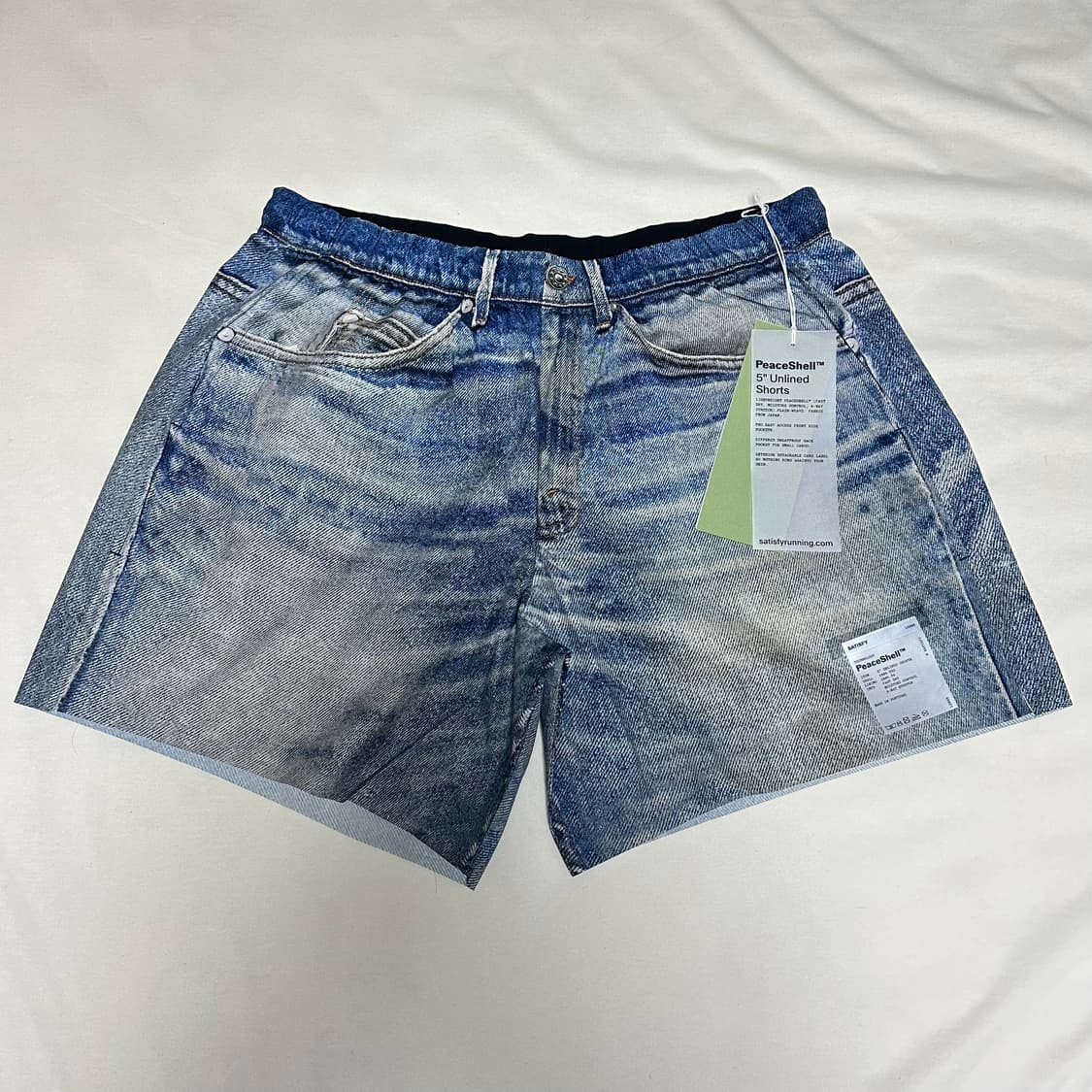 새티스파이 피스쉘 5인치 언라인드 쇼츠 디지털 데님 상품이미지1