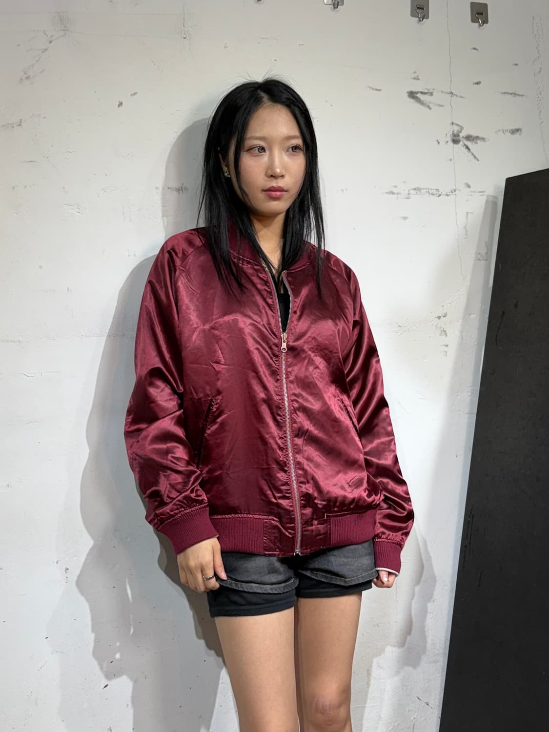 JPN 일본 빈티지 리버시블 양면 사틴 스카잔 용 자수 스카쟌 상품이미지6