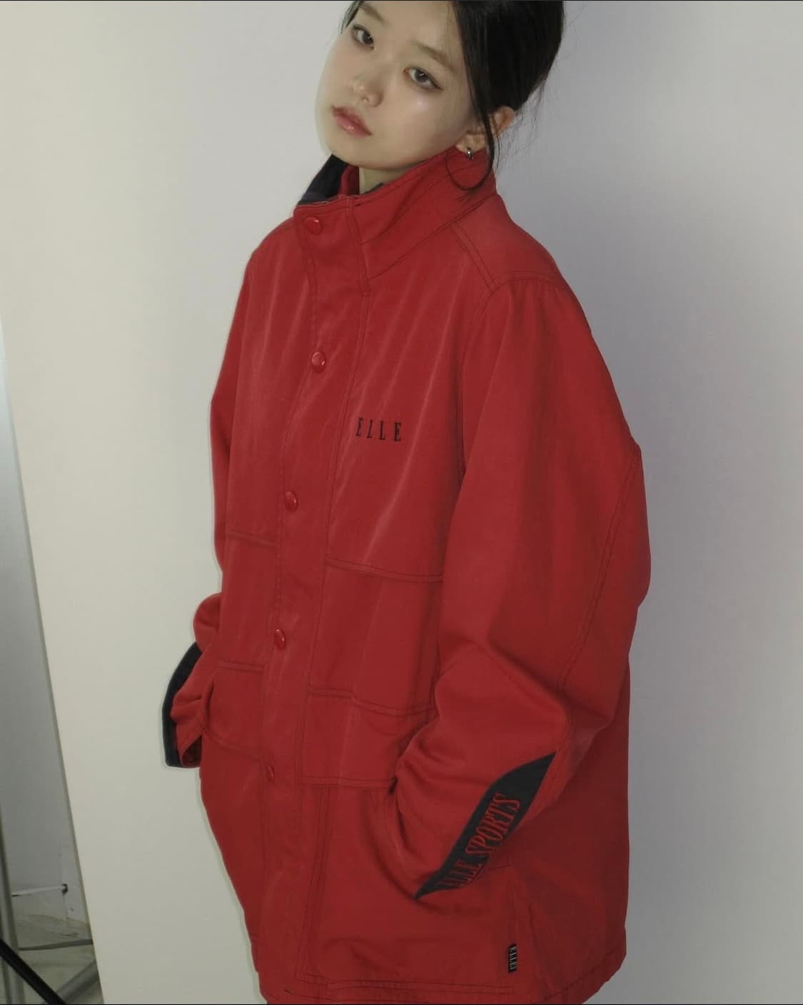 엘르 레드 패딩 상품이미지4