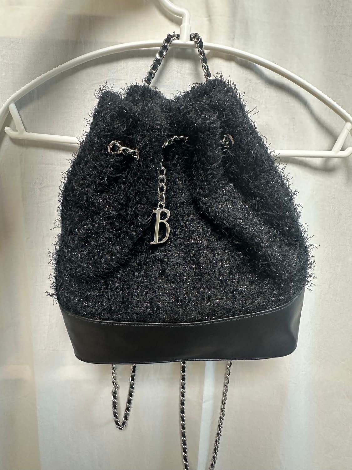 더바넷 thebarnet 트위드 드로우스트링 체인 백팩 상품이미지3