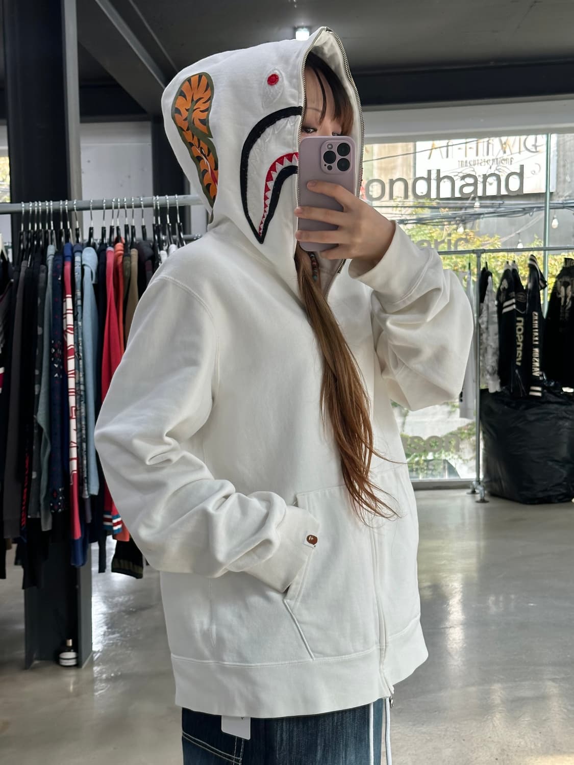 베이프 화이트 퍼스트카모 풀 후드집업 상품이미지1