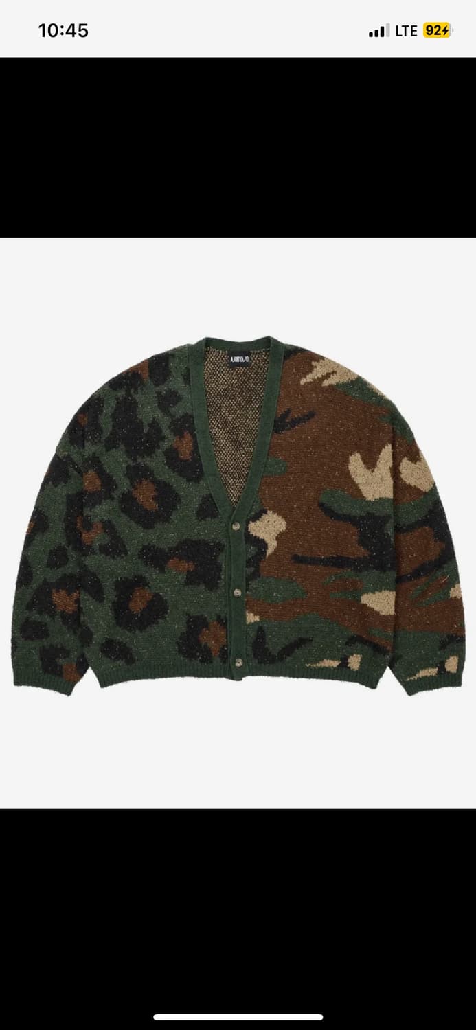 아조바이아조 Camouflage Leopard Cardigan [KHAK 상품이미지1