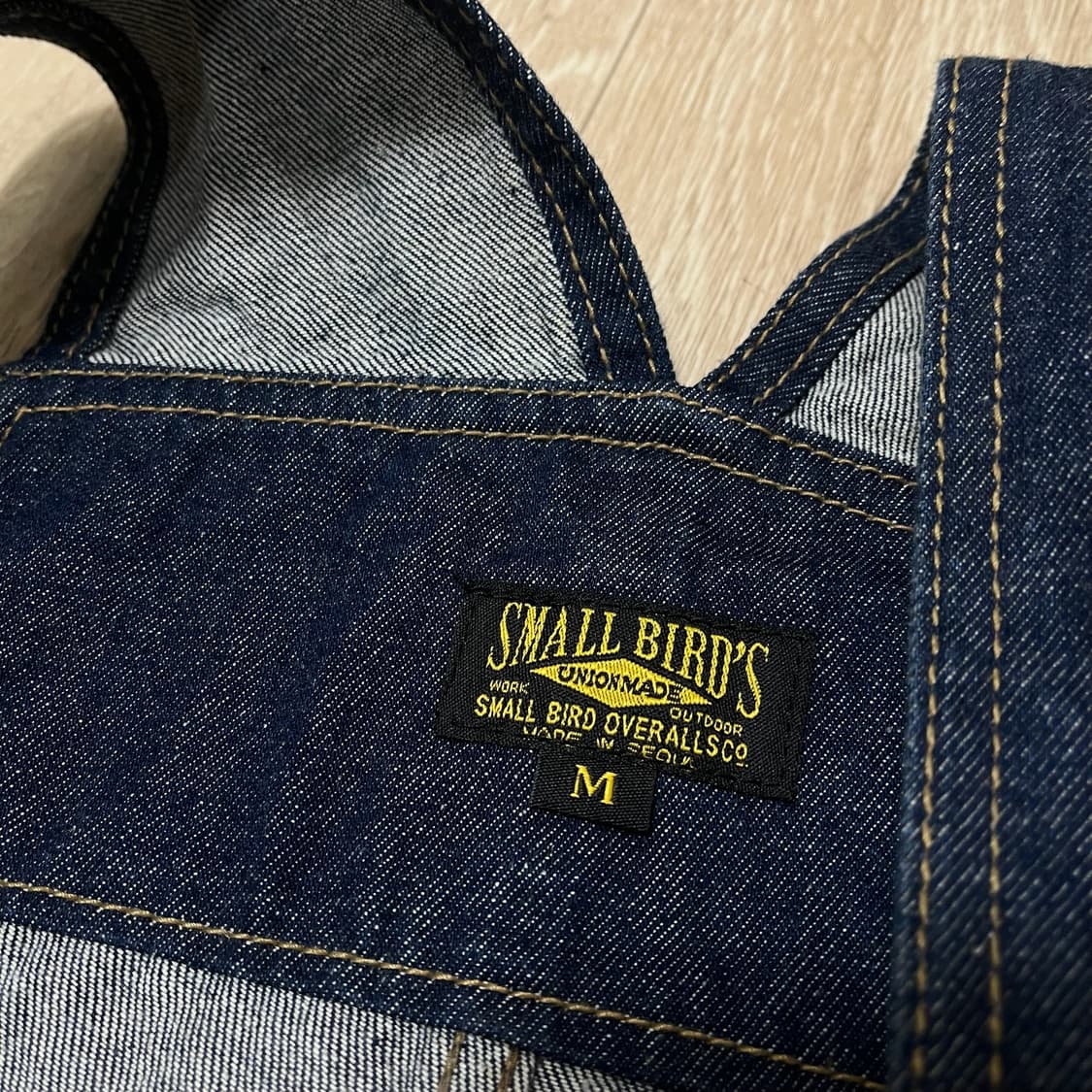 스몰버드 워크웨어 오버롤 생지 데님 멜빵바지 [진청] M 상품이미지9