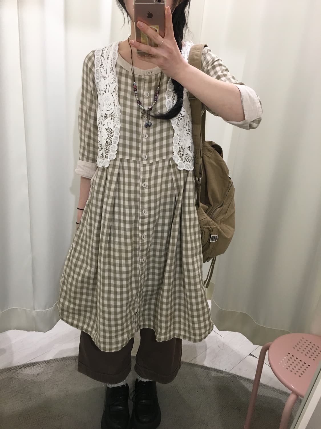 midori check onepiece 상품이미지4