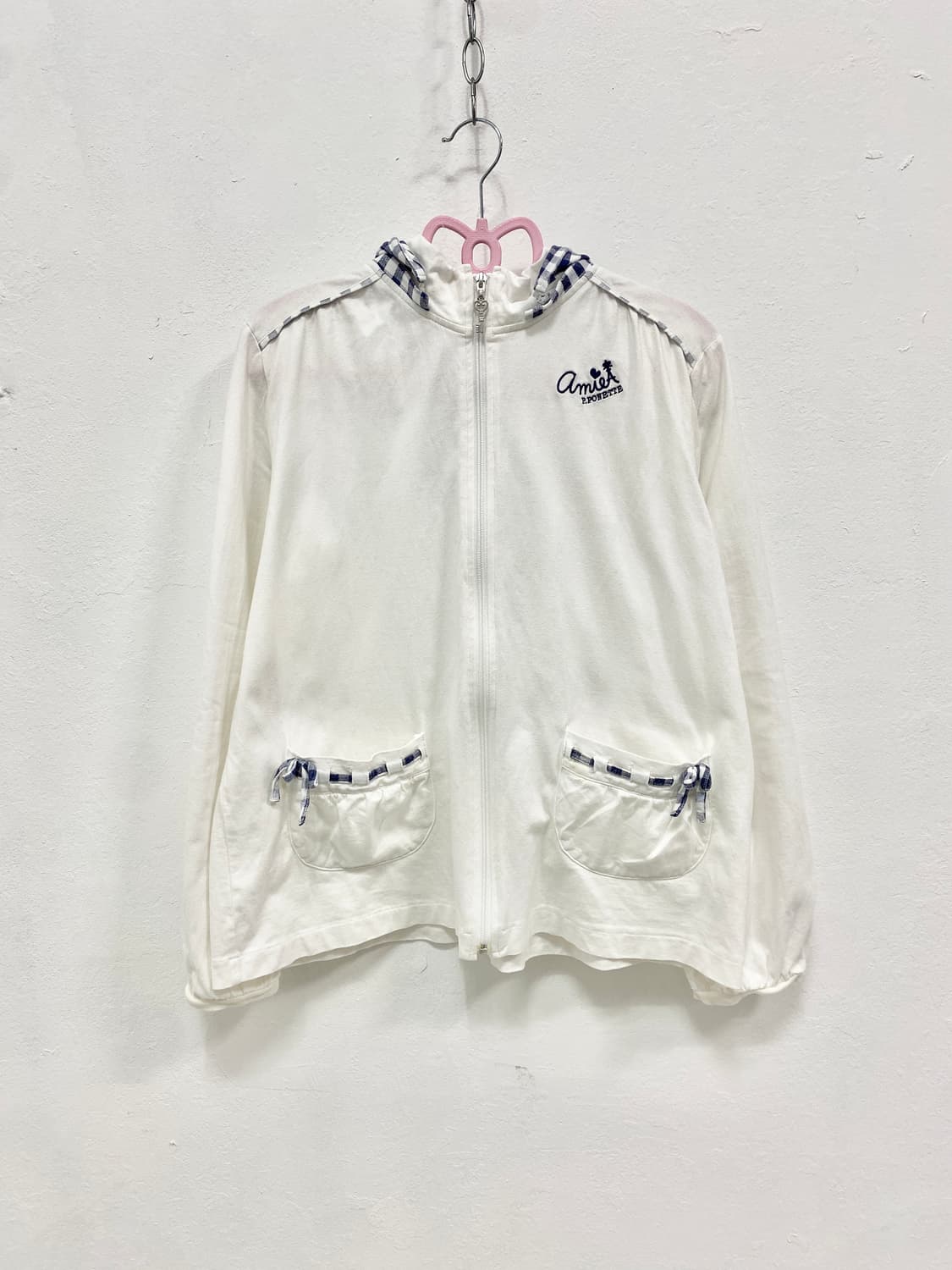 [POM PONETTE] 폼포넷 체크 리본 후드집업 상품이미지3