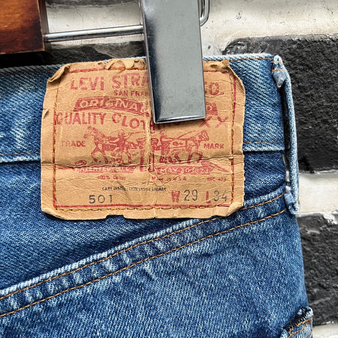 80s levis 501 데님 스커트 상품이미지5