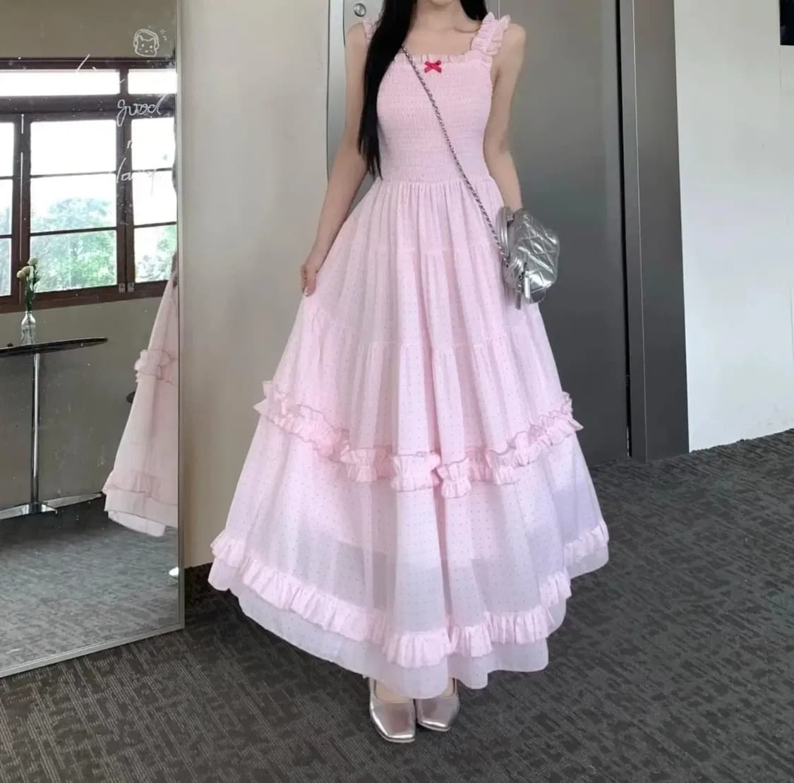 핑크 롱원피스 상품이미지6