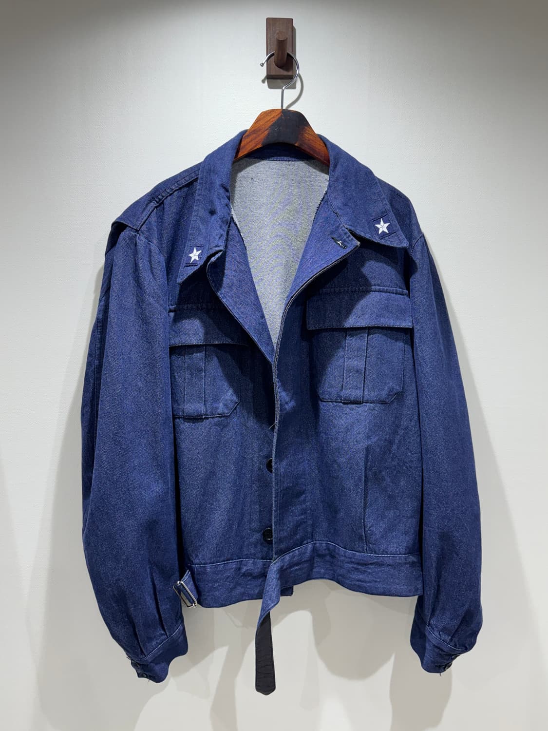80s 이탈리아군 데님 워크 자켓 (빅 사이즈) 상품이미지1