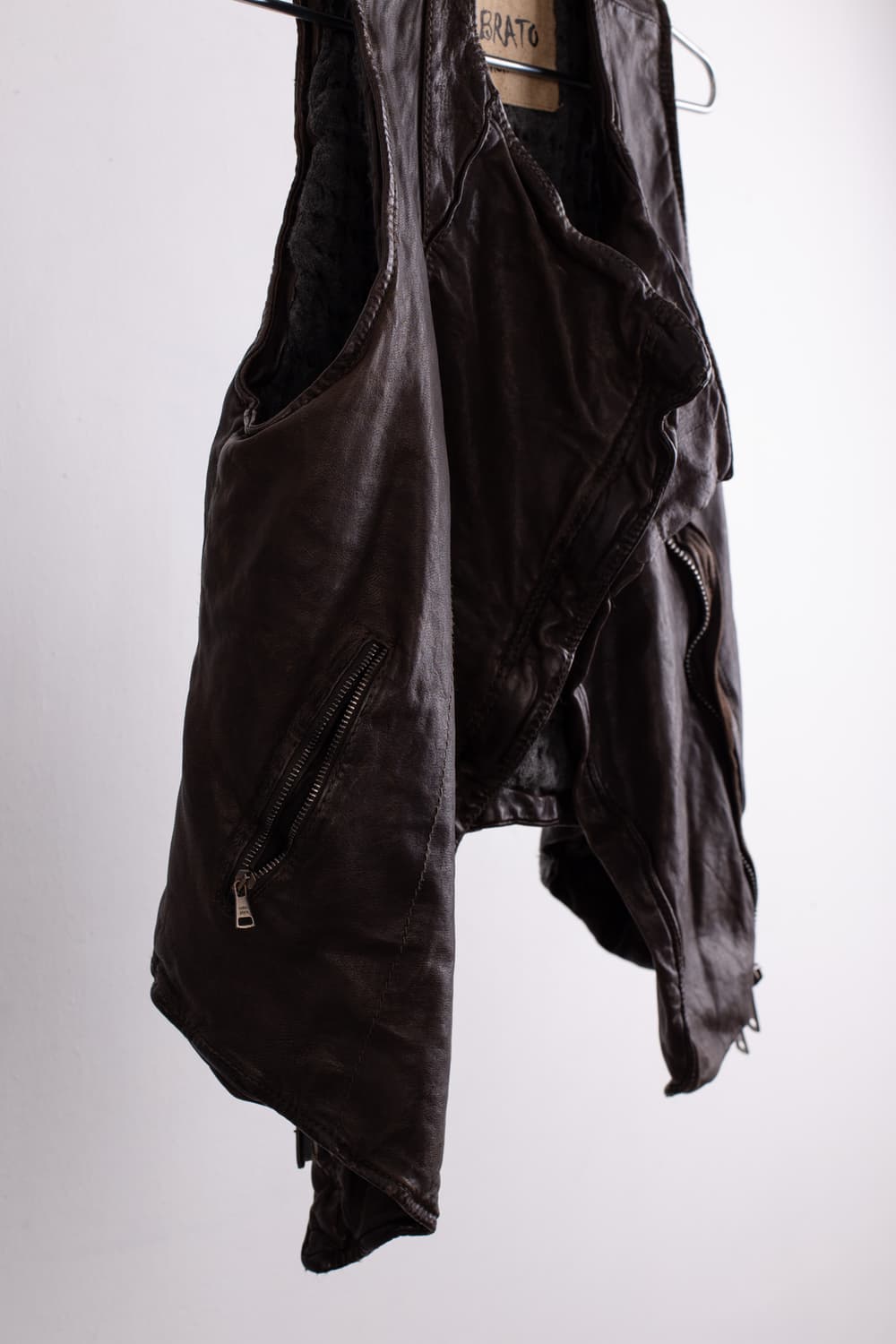 GIORGIO BRATO ASYMMETRICAL LEATHER VEST 상품이미지7