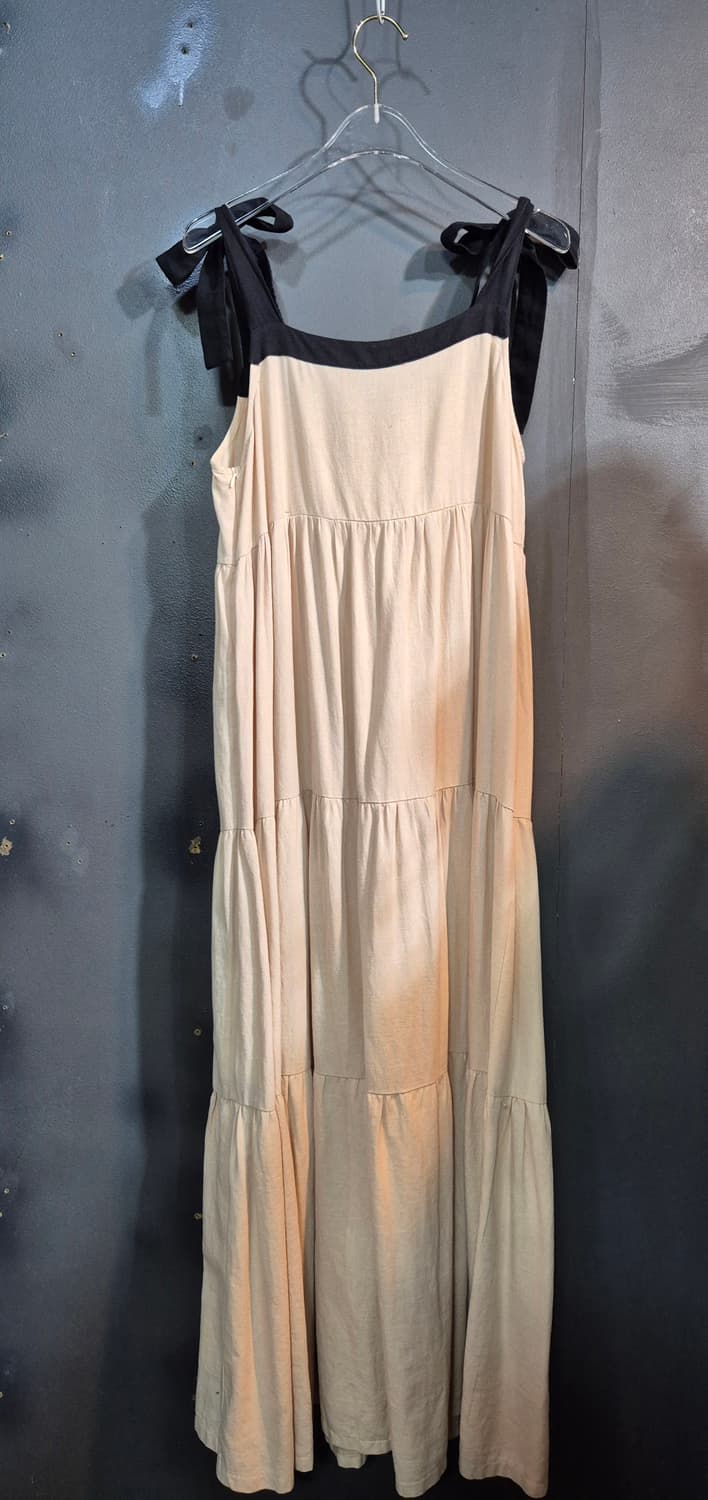 베이지 캉캉 롱 원피스 55 66 상품이미지2