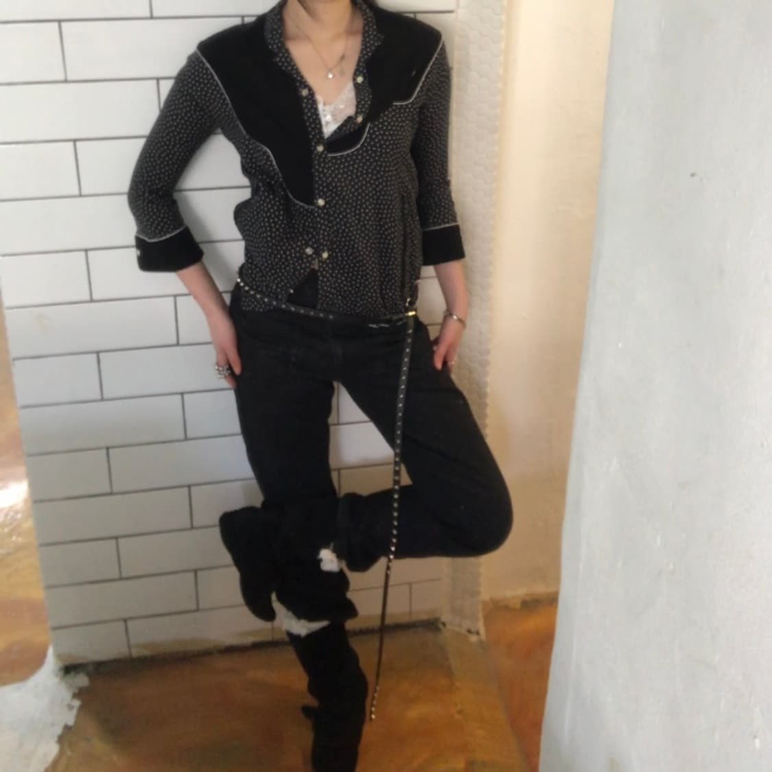 언더커버 도트 배색 웨스턴 셔츠 / 1 사이즈 상품이미지4