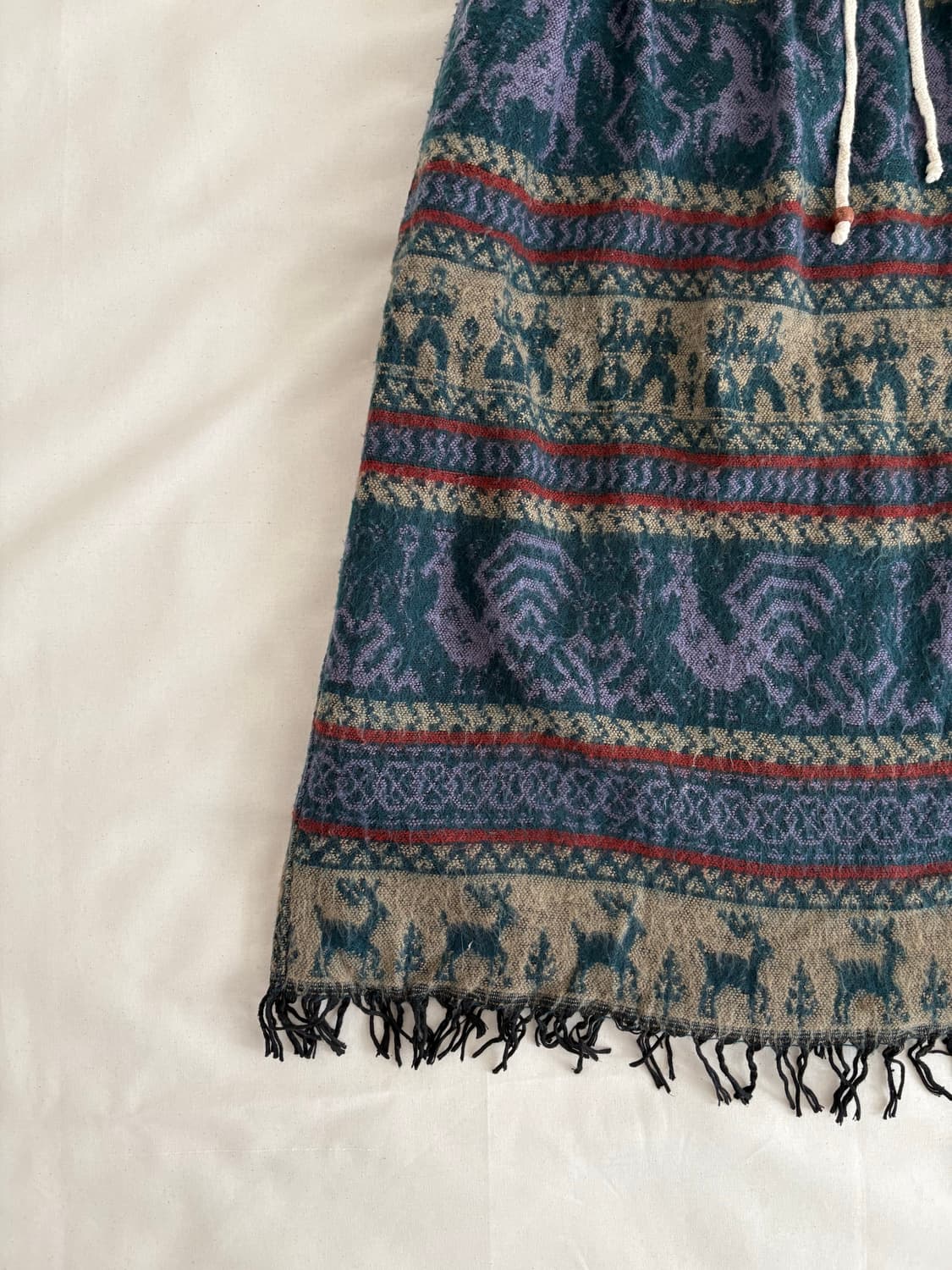 pattern fringe long skirt 상품이미지3