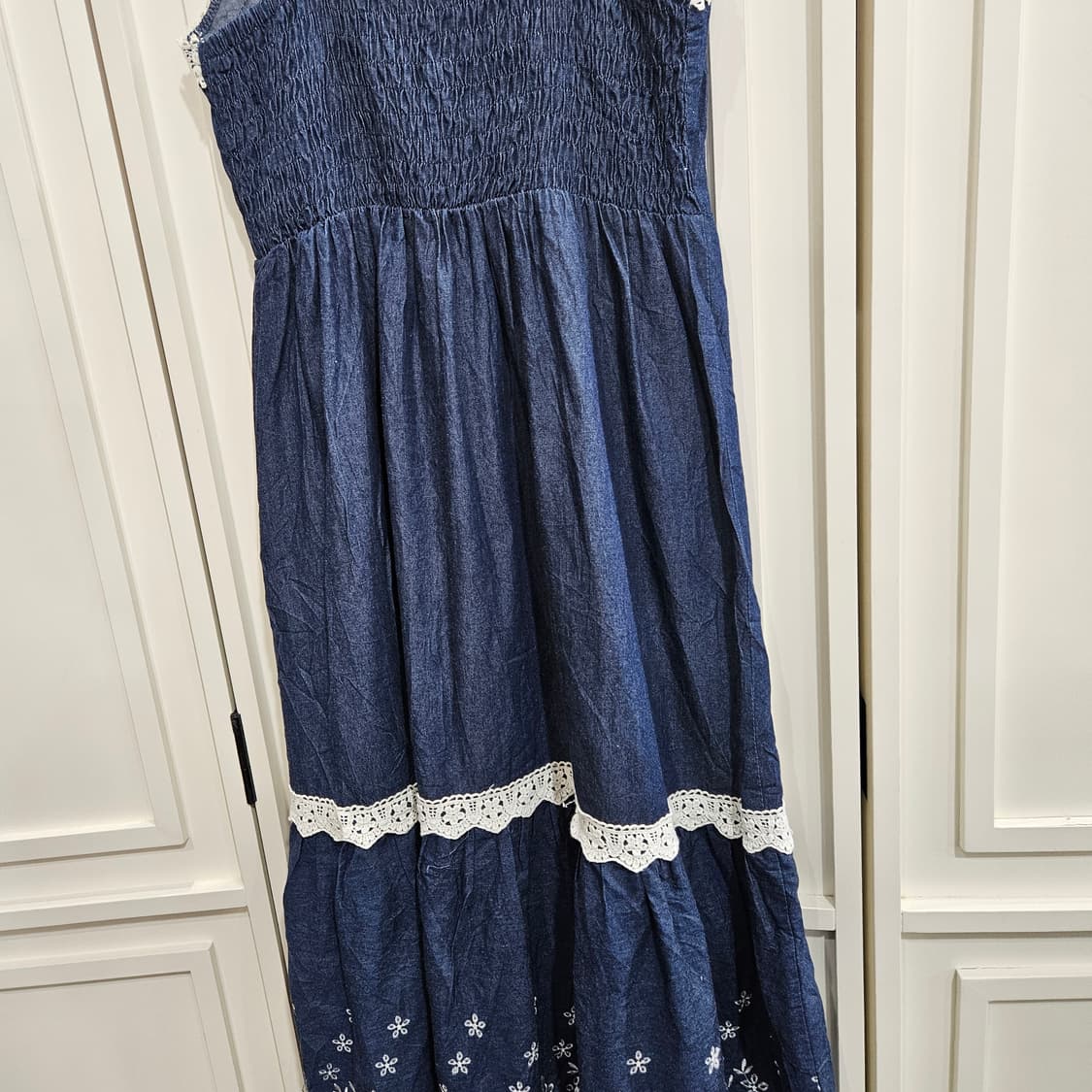 리즈리사 데님 레이스 롱원피스 상품이미지8