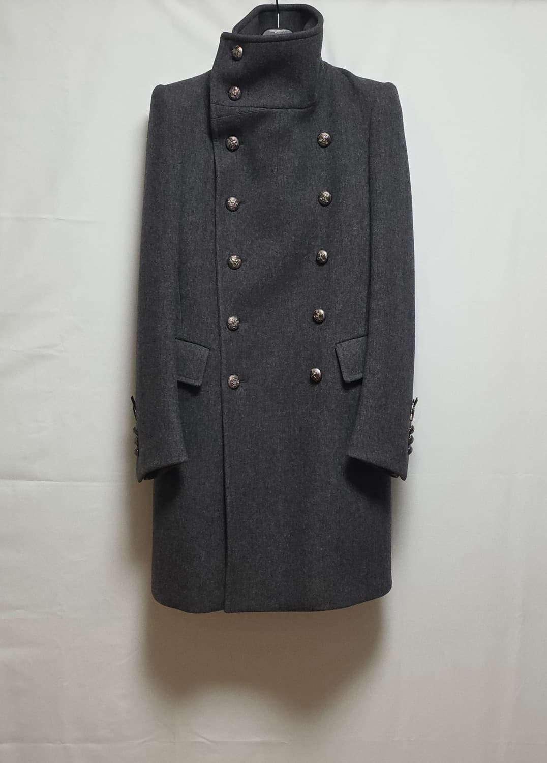 시스템 옴므 하이넥 밀리터리 은장 더블 코트 상품이미지1