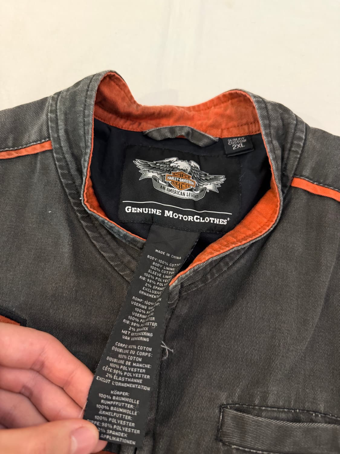 할리데이비슨 투웨이 바이커 데님 라이더 자켓 차콜 상품이미지7