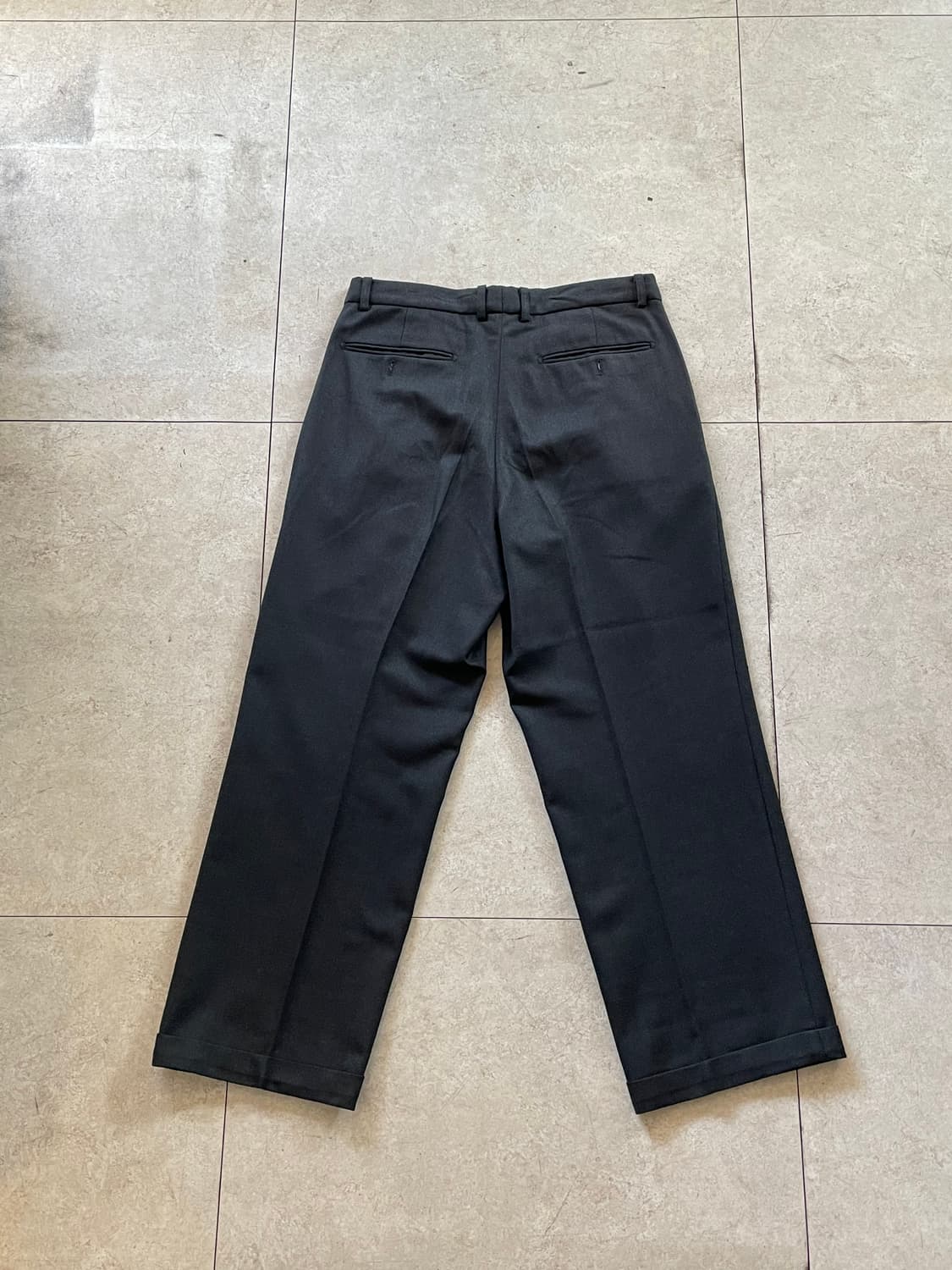 Ysl pour homme  다크 그레이 핀턱 와이드 슬랙스 상품이미지2