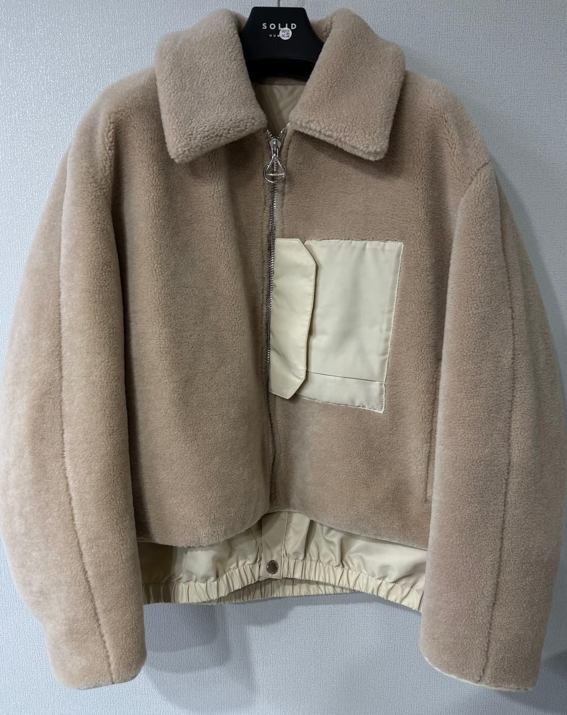 [50] 솔리드옴므 플리스 쉘파카 자켓 아이보리 상품이미지2