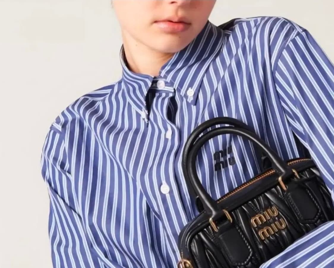 미우미우 스트라이프 크롭 셔츠 상품이미지4