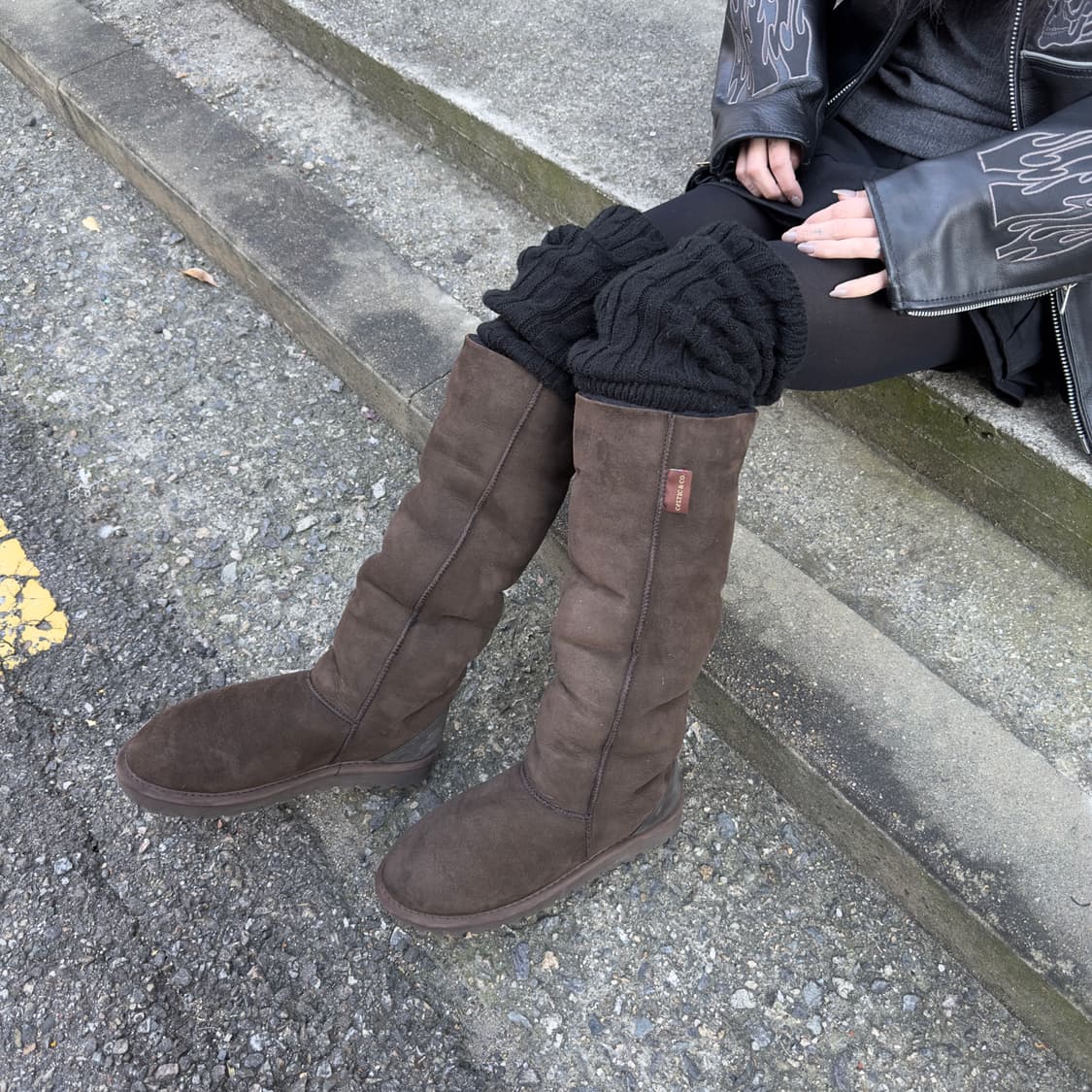 Celtic & Co 스웨이드 시어링 니하이 어그 부츠 상품이미지10