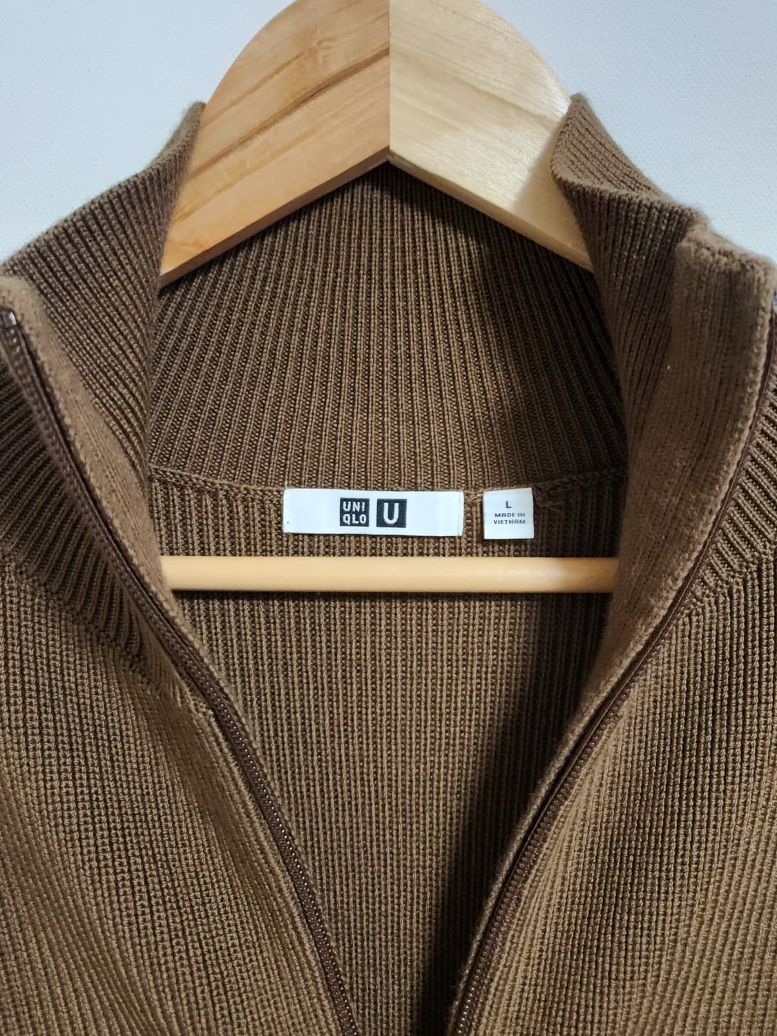 유니클로 U 메리노 풀집업 스웨터 L 상품이미지3