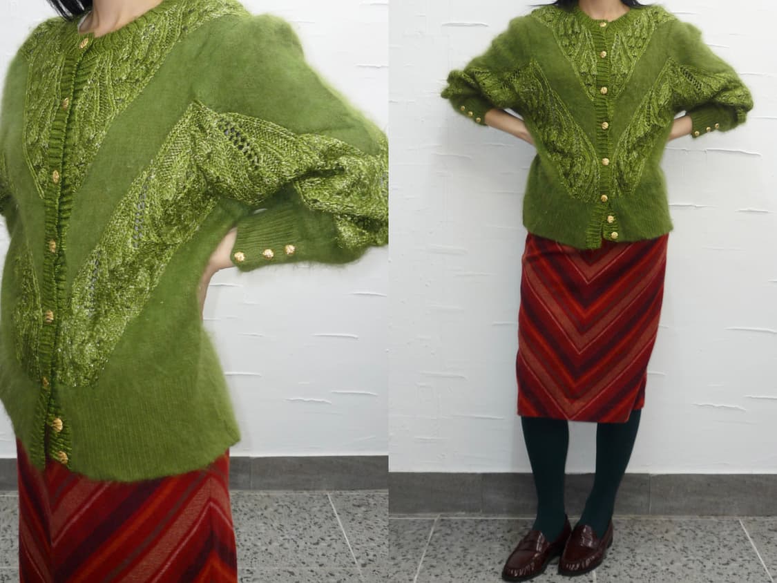 lime green cardigan 상품이미지1