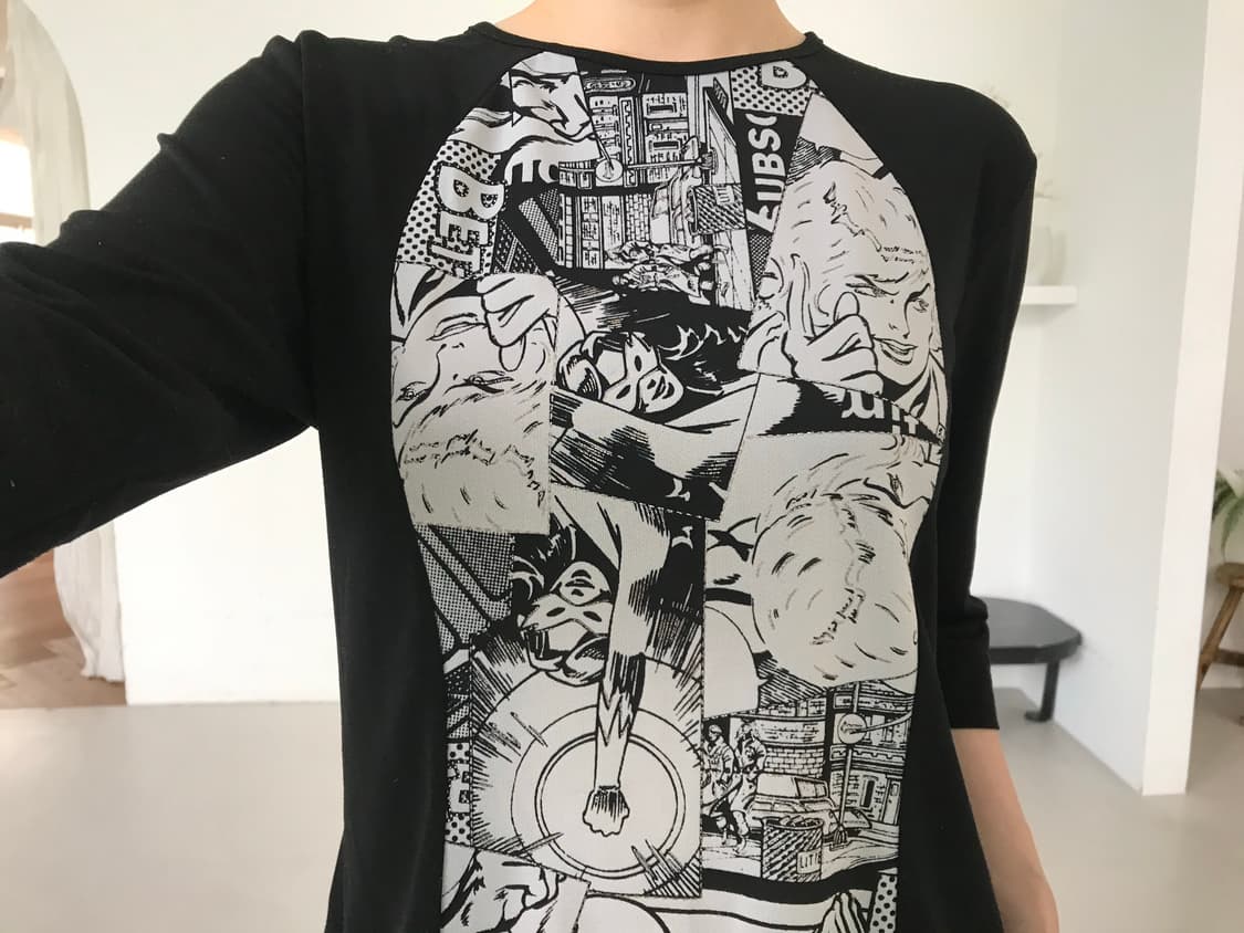 vintage black printing top 상품이미지4