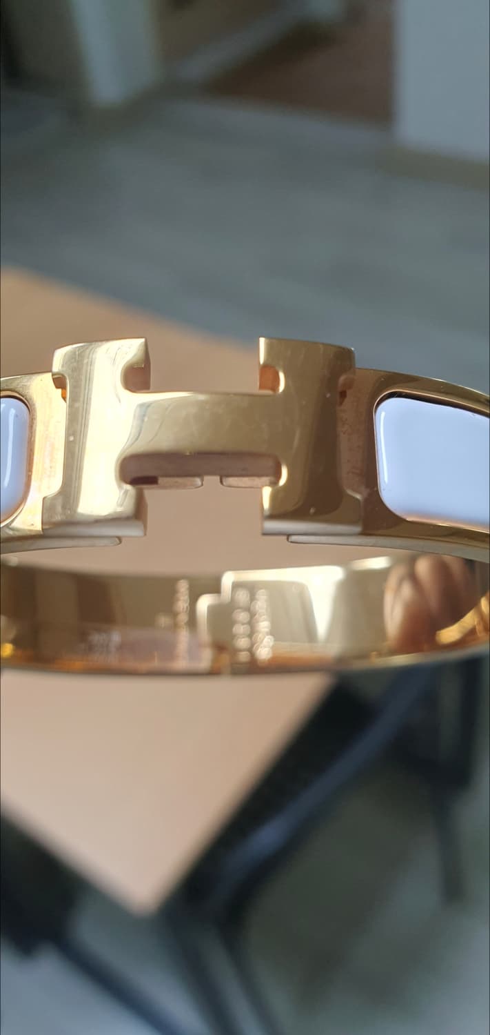 에르메스 클릭아슈pm 골드화이트 팔찌 정품A급(감정O) 상품이미지4