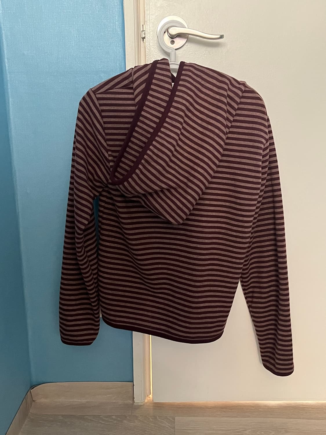 Pesto 페스토 와인색 윈터 스트라이프 후디드 탑 상품이미지6