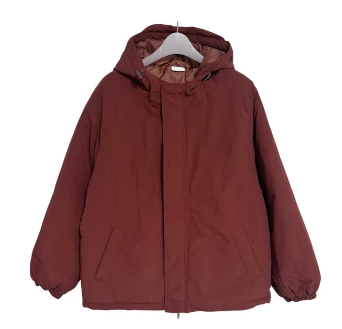 플랩 스토퍼 웰론 후드패딩 점퍼 브릭 컬러 상품이미지8