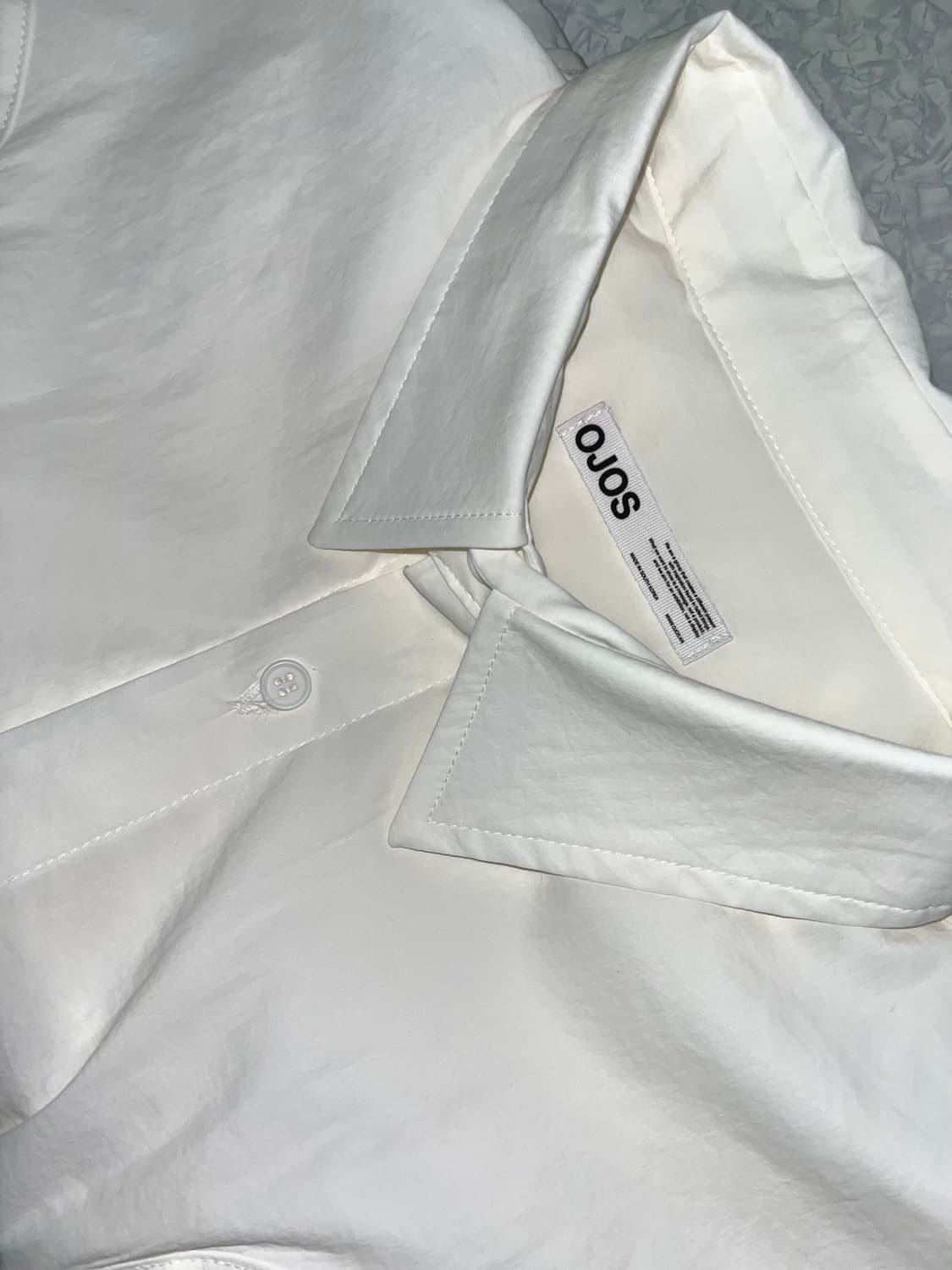 OJOS 오호스 체크홀셔츠 화이트 사이즈2 상품이미지5