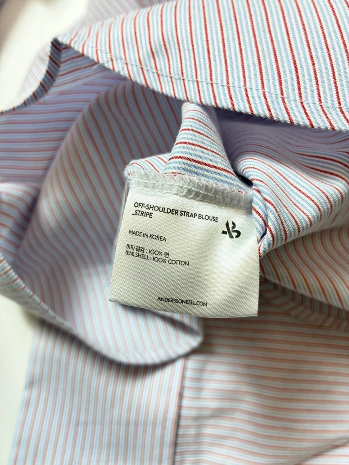 앤더슨벨 오프숄더 스트라이프 벌룬 블라우스 PN8949 상품이미지7
