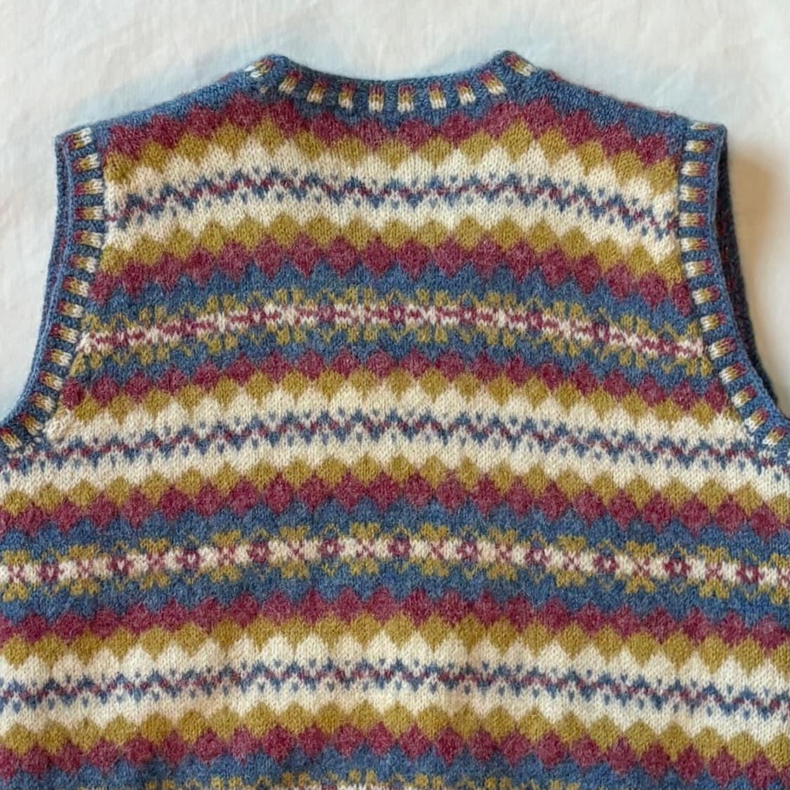 [아동] 80s 스코틀랜드 셰틀랜드 핸드 니티드 페어아일 울 니트 베스트 상품이미지8