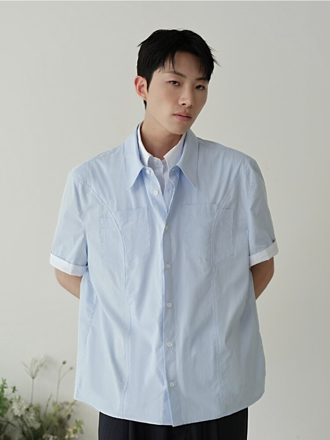 웨이비니스 베일 레이어드 하프셔츠 1사이즈 상품이미지1