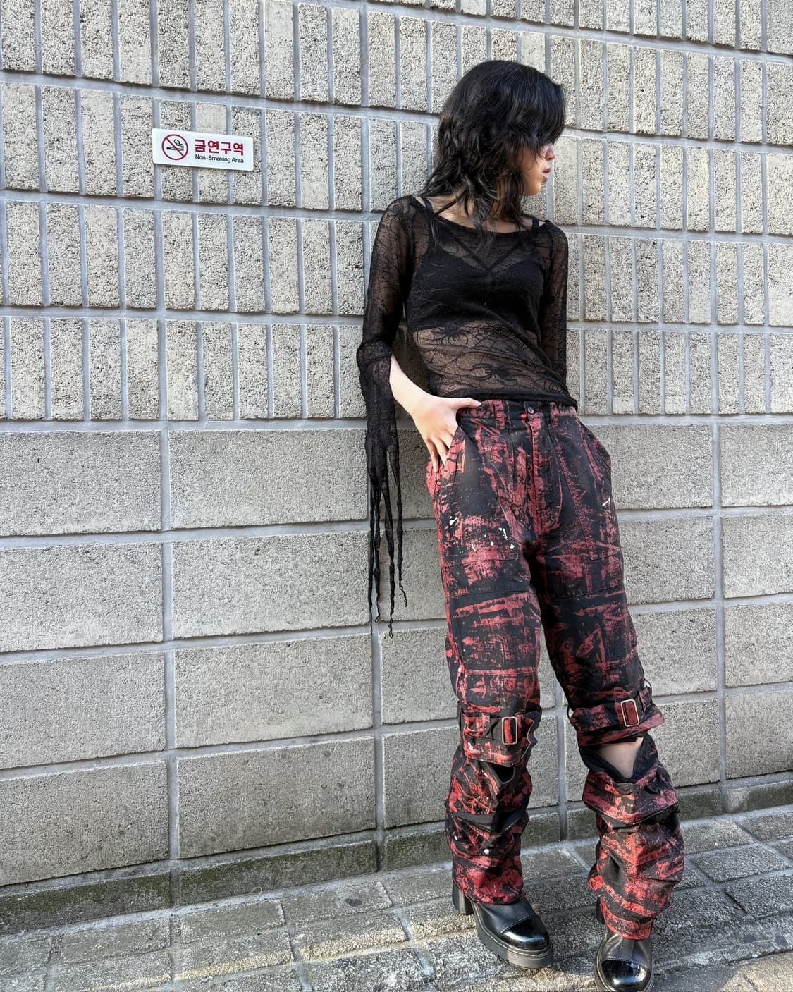 올 페인팅 디테일 레이버 팬츠 상품이미지1