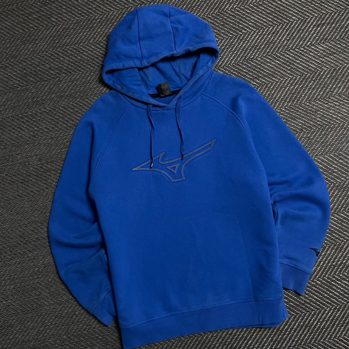 미즈노 올드스쿨 빅로고 후드 티셔츠 블루y 5387 상품이미지1