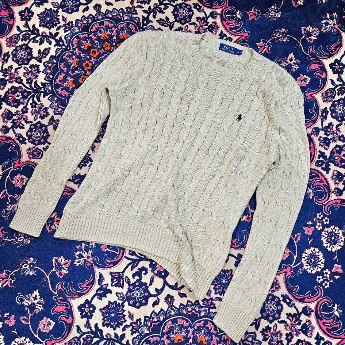 폴로랄프로렌 시그니쳐 포니 자수 꽈베기니트 M size 상품이미지1